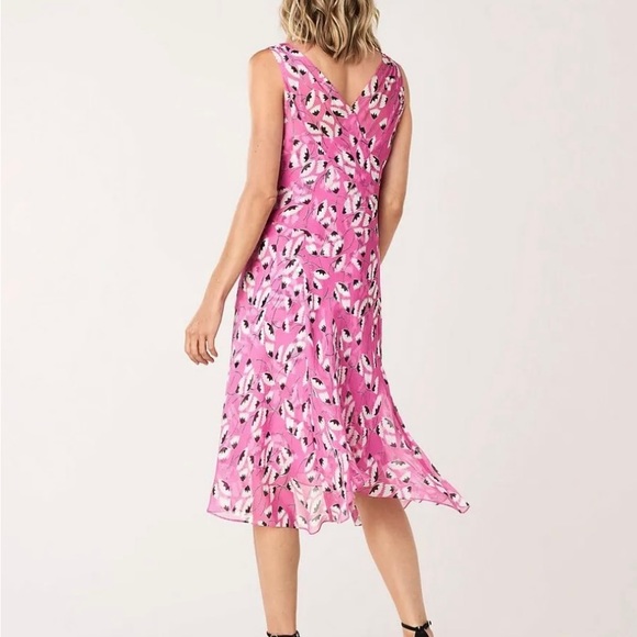 NWT Diane Von Furstenberg Dita Silk Dress in Dianthus Pink Lemonade, Small. - Picture 2 of 9